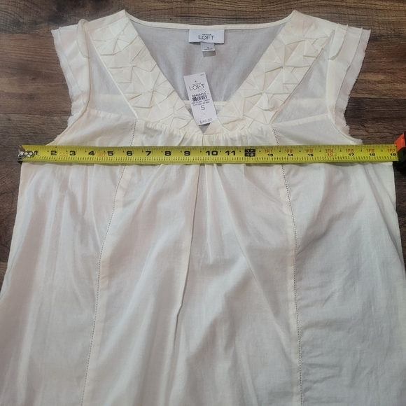 Loft Ann Taylor Women's White Sleeveless 100% Cotton Camisole Blouse Size Small - Picture 5 of 7